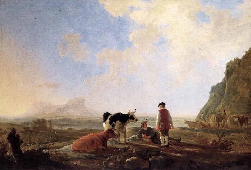 CUYP, Aelbert Herdsmen with Cows dfg oil painting picture